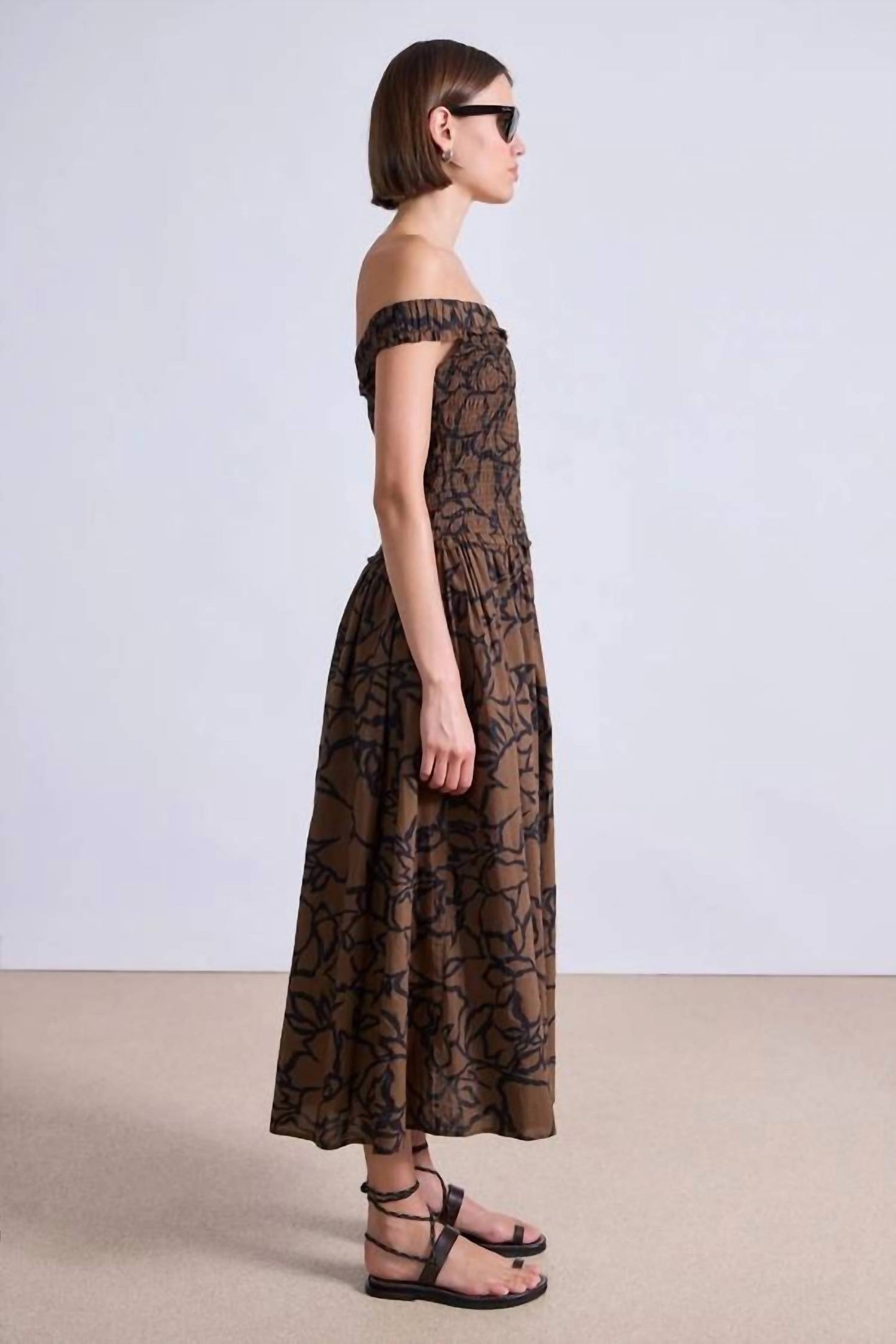 Lace Floral Britt Off-shoulder Maxi Dress