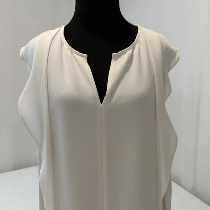 Women's Sleeveless Silk Yolk Front Tank Top