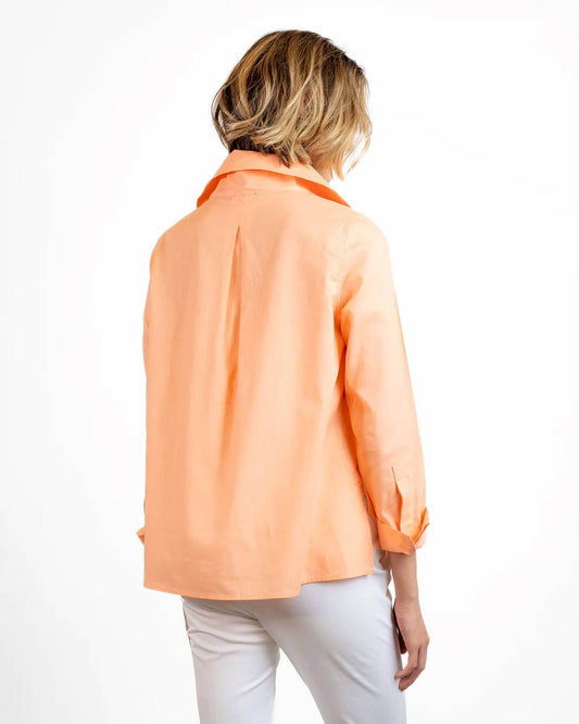 BYLYSE - WIDE COLLAR LINEN BLOUSE - Rack Hunt -