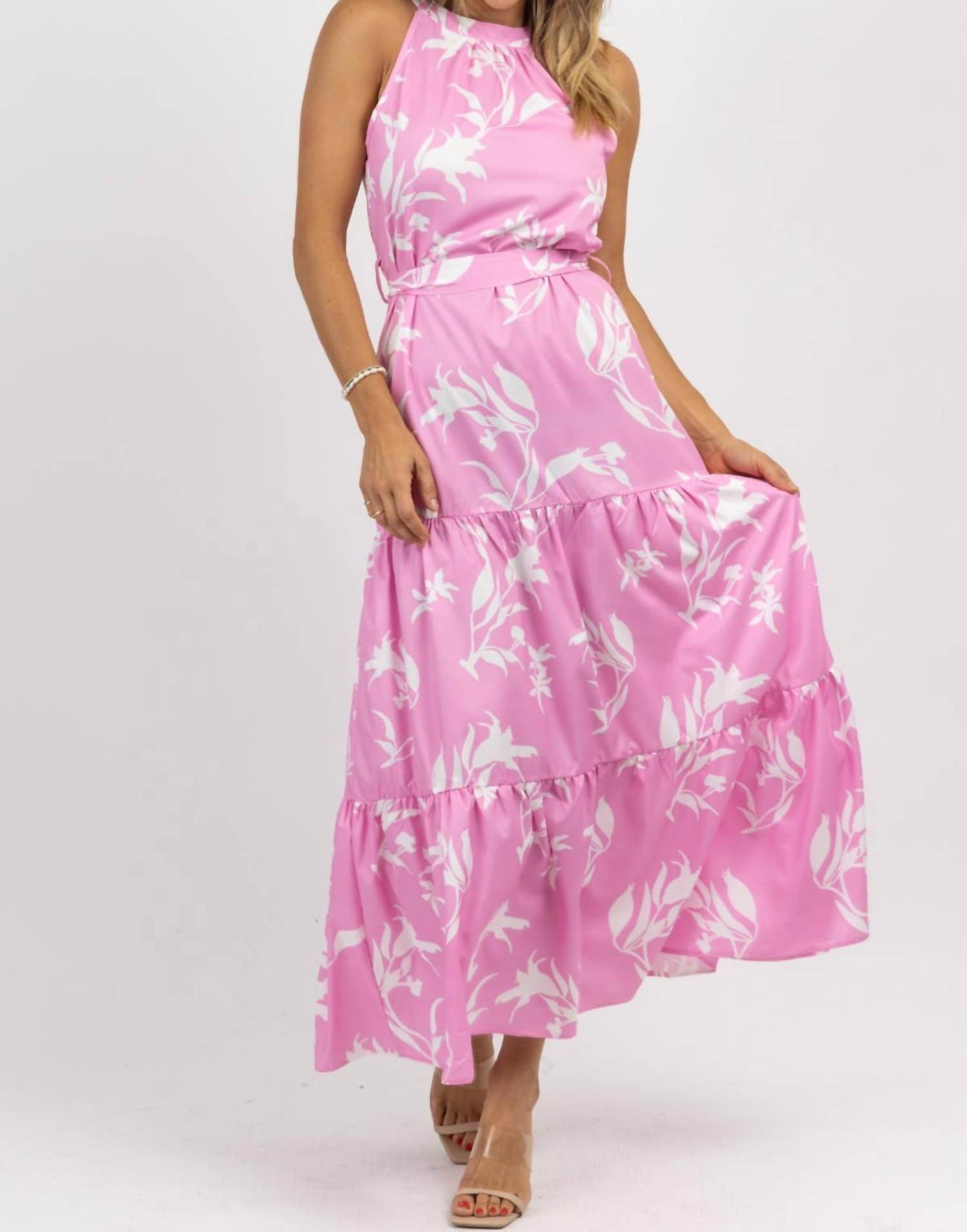 Fashion in the Box - Peony Halter Belted Maxi Dress - Rack Hunt