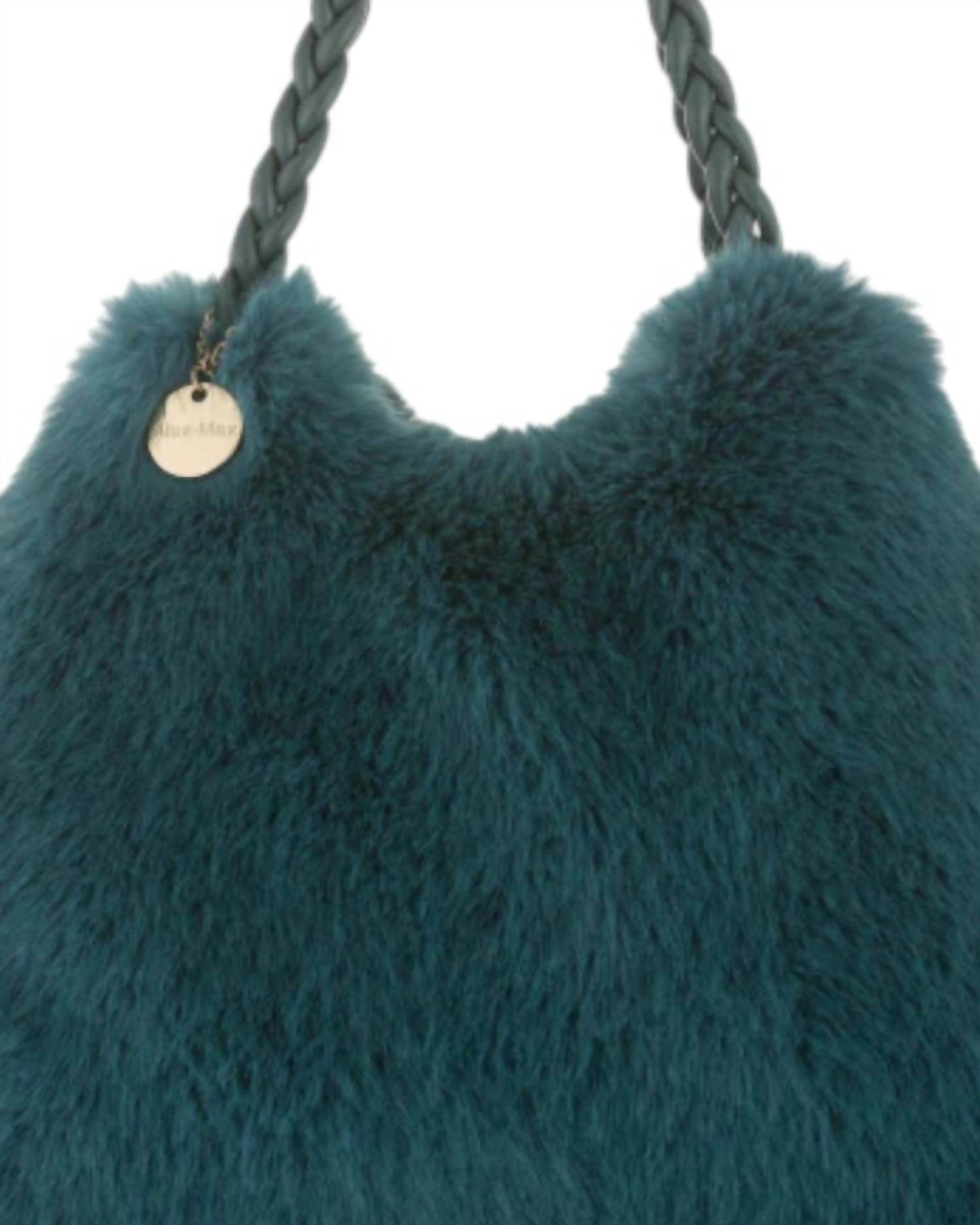 Alex Max - Women's Faux Fur Purse With Braided Handle Bag - Rack Hunt -