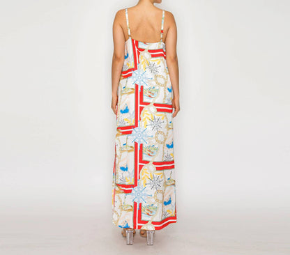 Atlantic Satin Scarf Midi Dress