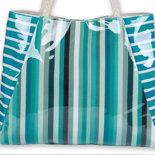 Women's Coastal Stripe Shoulder Tote Bag
