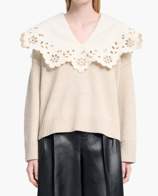 Toro Broderie Anglaise Collar Sweater