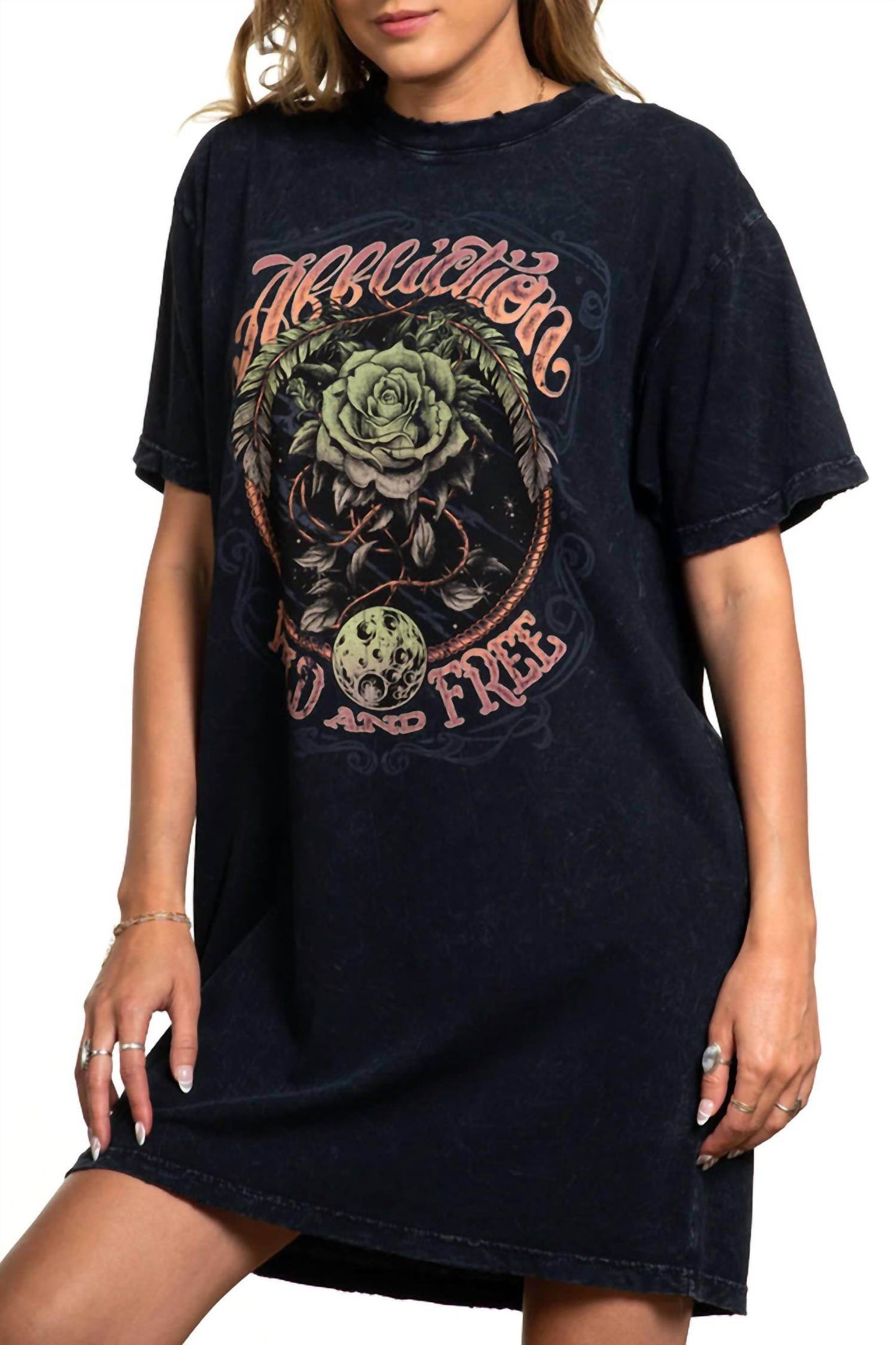 Affliction - Cosmic Wild Short Sleeve Shirt Dress - Rack Hunt -