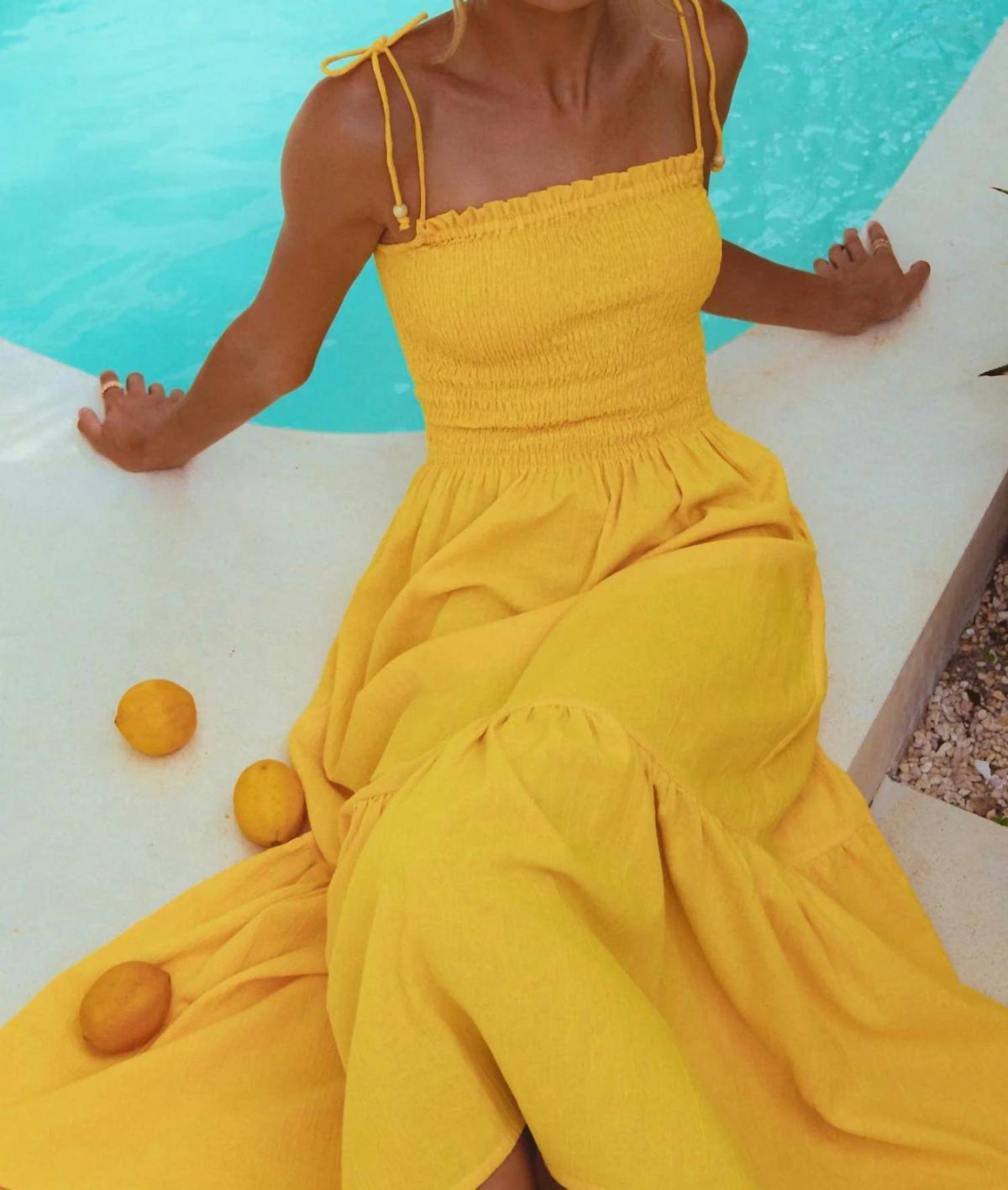 Paradiso Strappy Linen Midi Dress