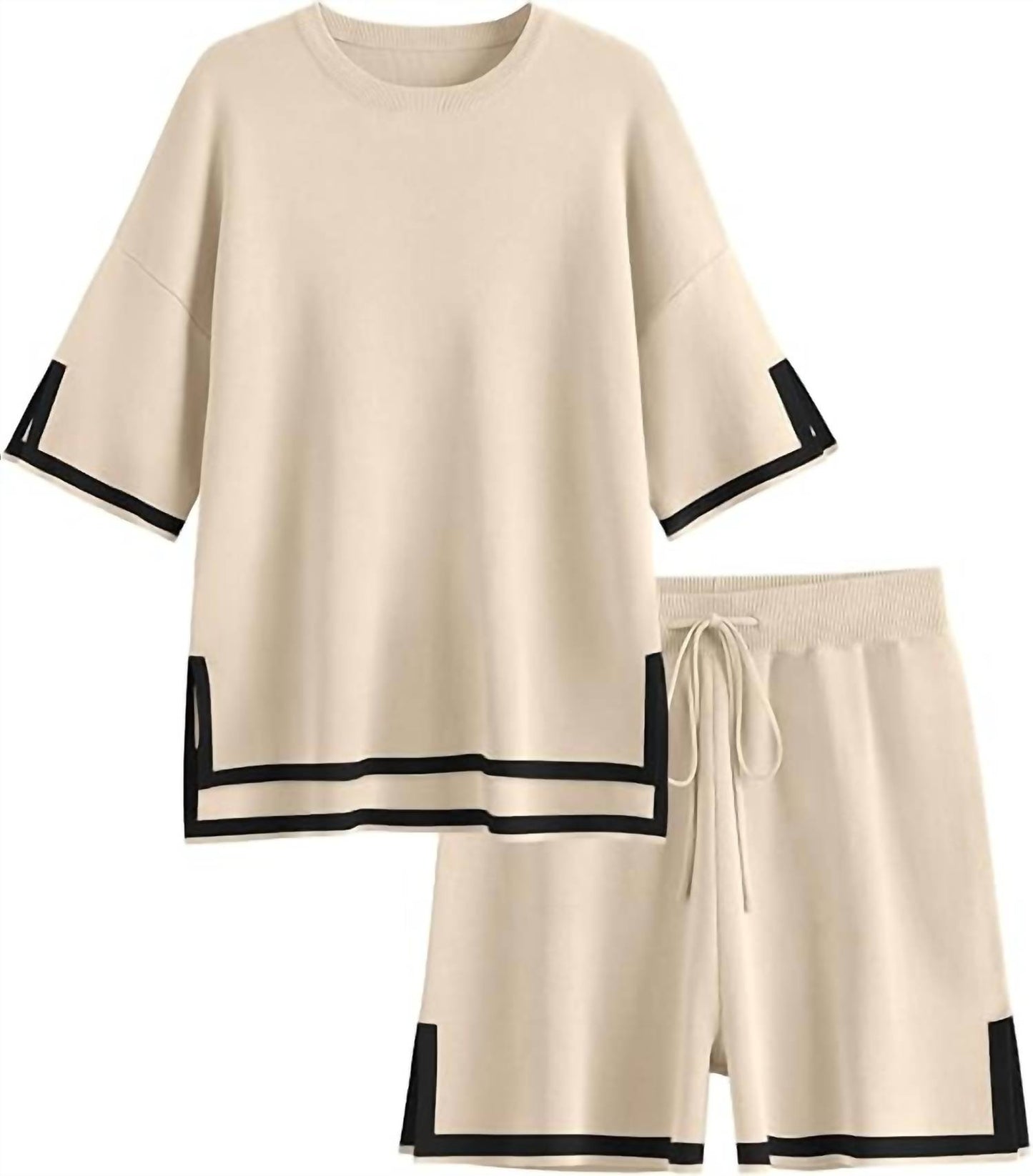 Ribbed Knit Shorts Lounge Set
