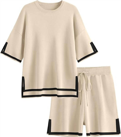 Ribbed Knit Shorts Lounge Set