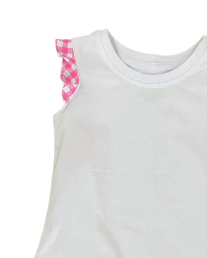 Kids' Ruffle Pink Gingham Sleeve Shirt