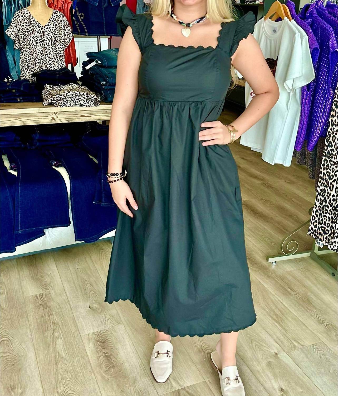 Original USA - Scalloped With Pockets Midi Dress - Rack Hunt -