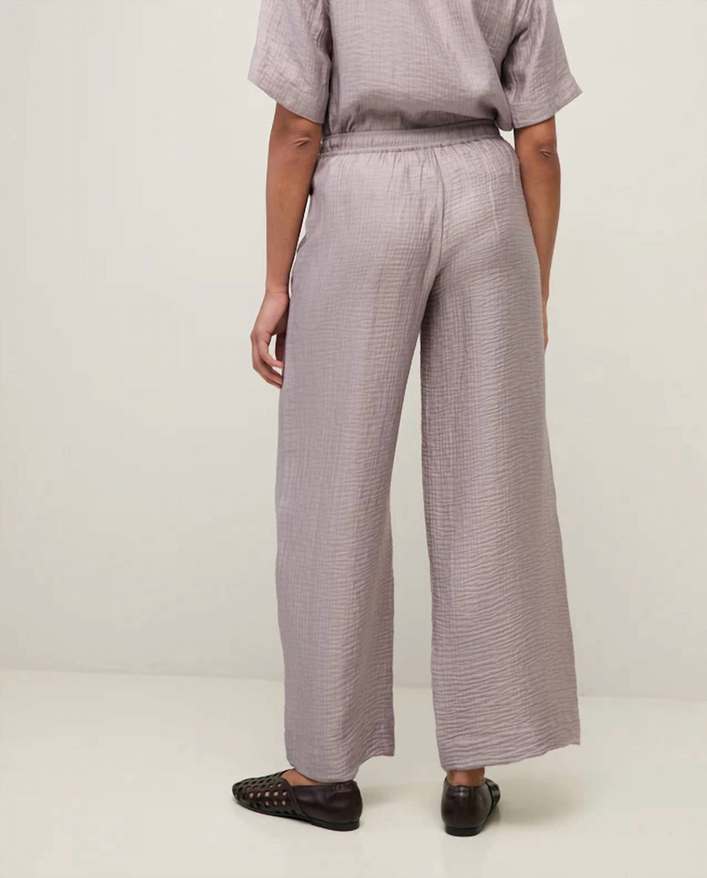 Greta Flowy Wrinkle Effect Wide Leg Pants
