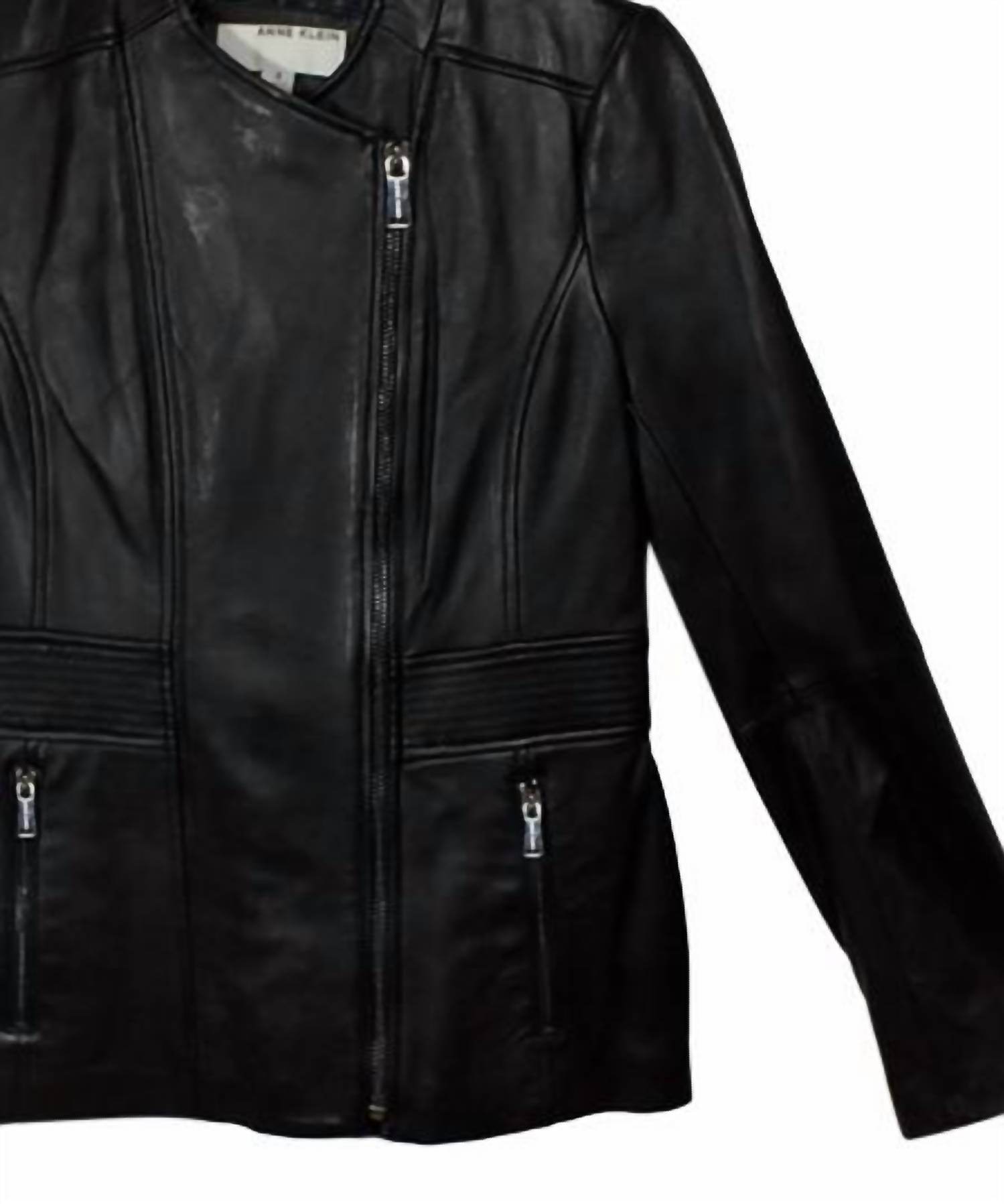 ANNE KLEIN - Women's Leather Scuba Jacket - Rack Hunt -