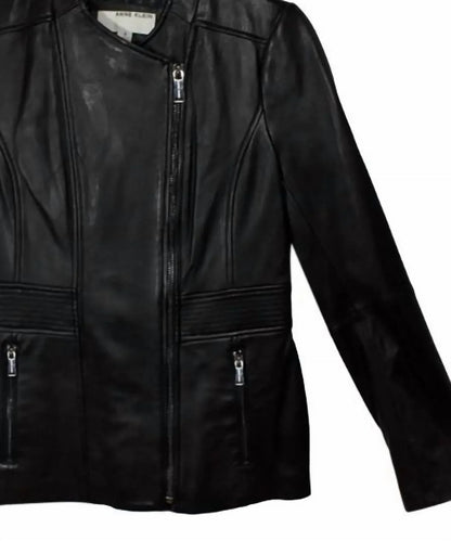 ANNE KLEIN - Women's Leather Scuba Jacket - Rack Hunt