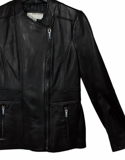 ANNE KLEIN - Women's Leather Scuba Jacket - Rack Hunt