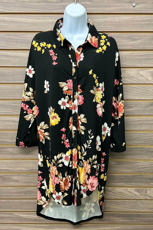 AVAILABLE - Women's Button-down Floral Dress - Rack Hunt -