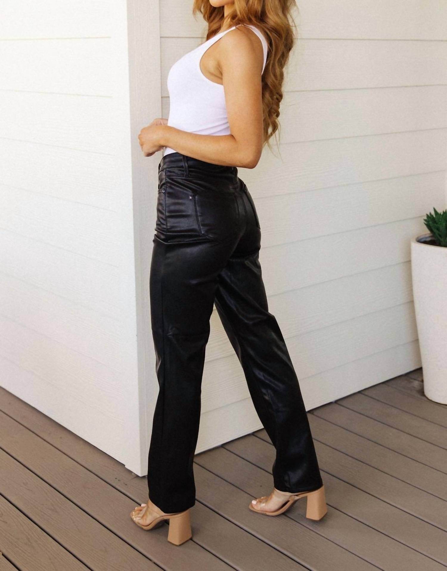 Ave Shops - Tanya Control Top Faux Leather Pants - Rack Hunt -