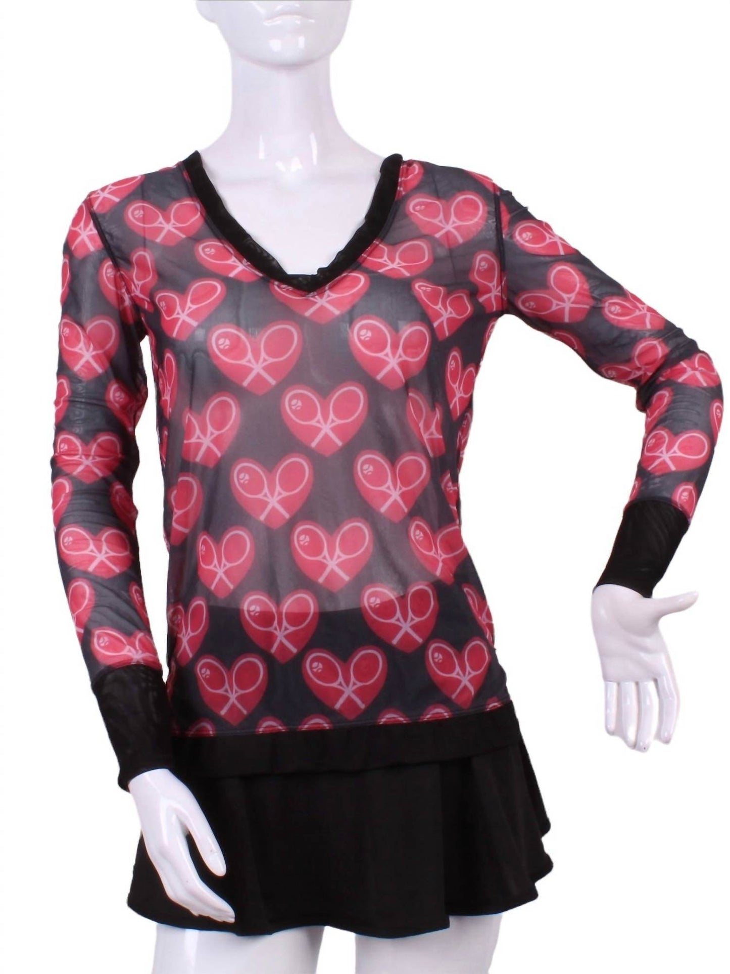 Love Love Tennis - Women's Limited Mid Heart Mesh Very Vee Top - Rack Hunt