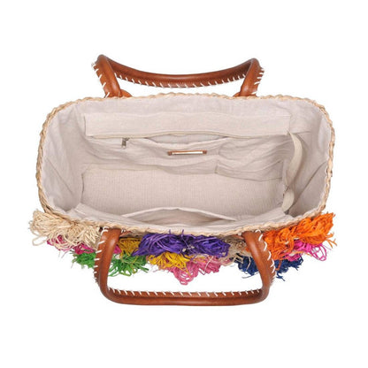 Women's Queenie Floral Straw Tote Bag
