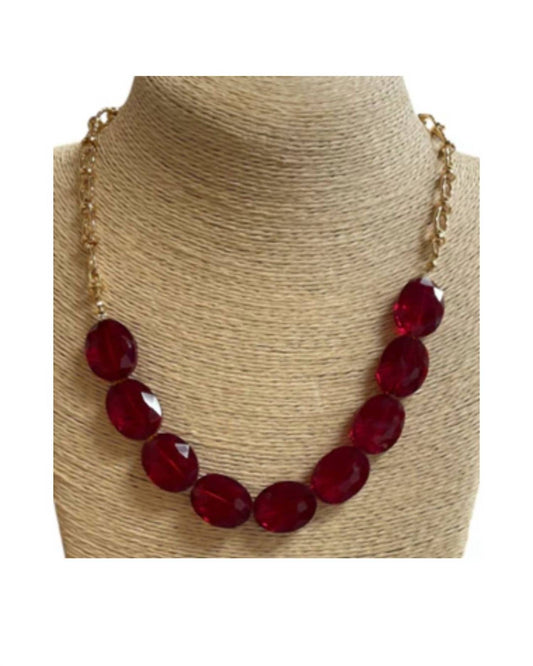Women's Crystal Beaded Chain Necklace