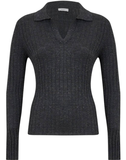Women's Polo Style Neck Sweater