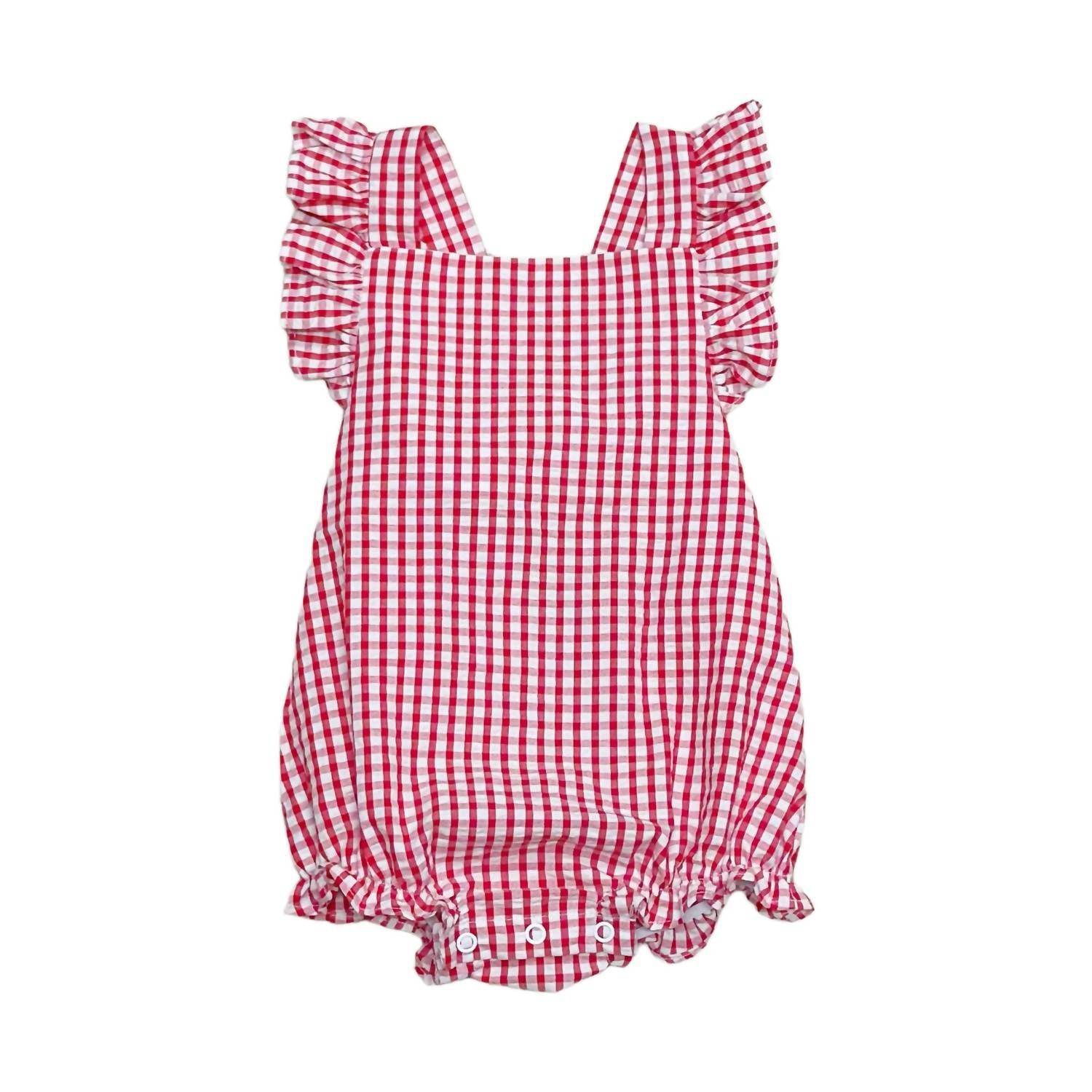 Zuccini Kids - Girl's Check Seersucker Romper - Rack Hunt