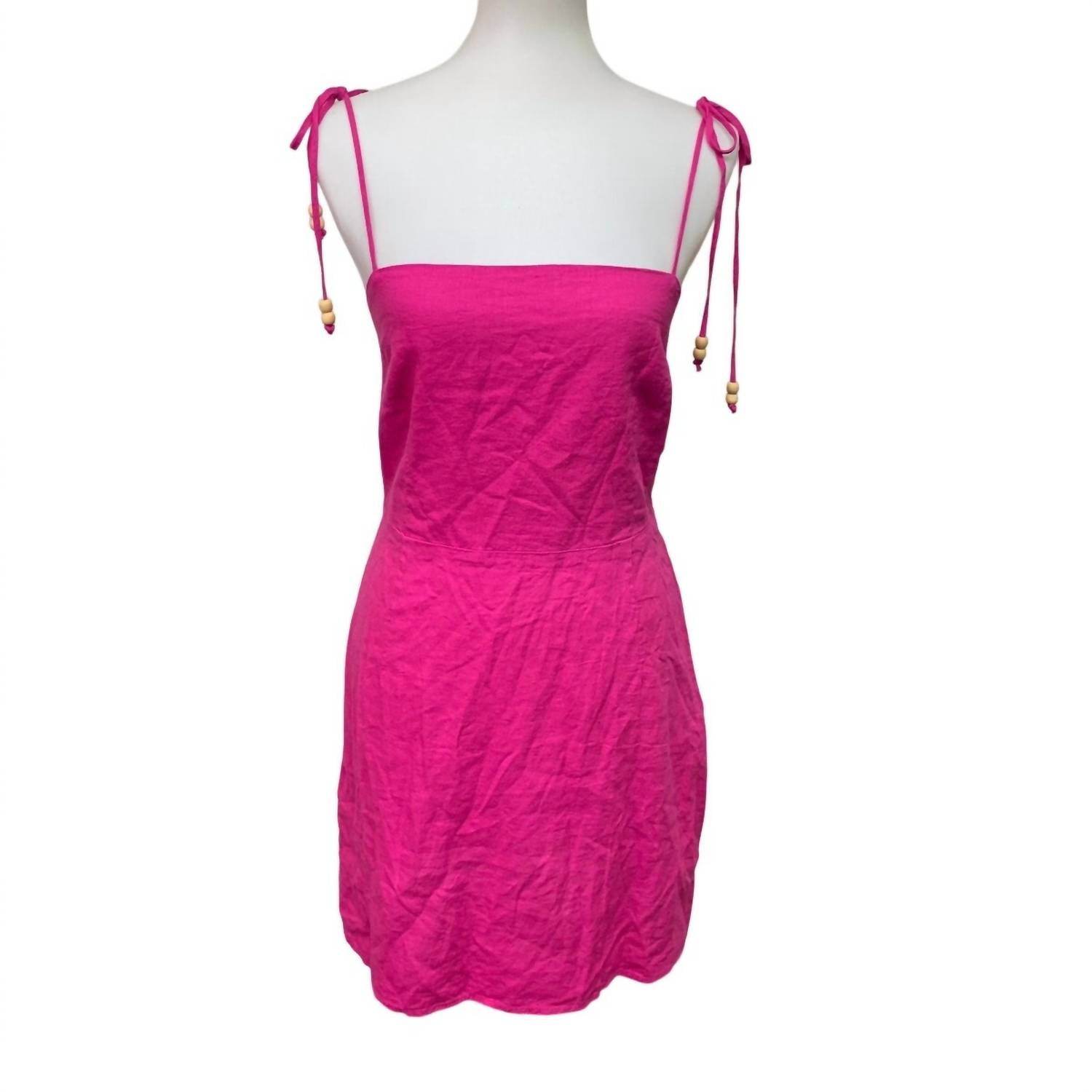 Mango - Linen Dress With Bead Detail - Rack Hunt -
