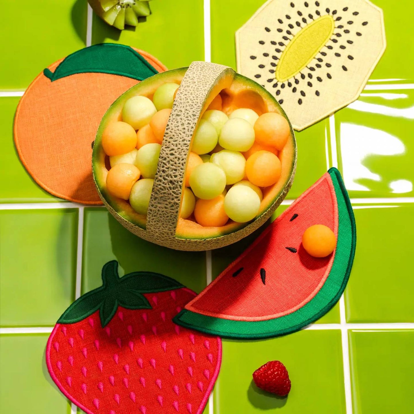 Fruit Salad Cocktail Napkins - Set Of 4