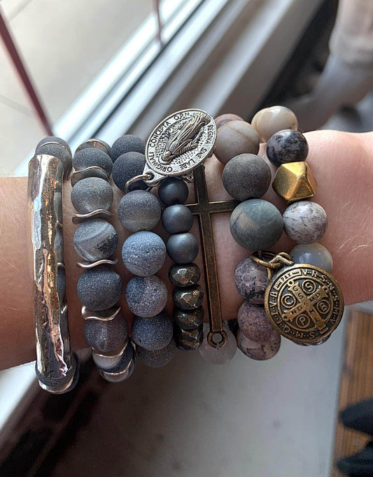 OMI - Women's Hematite Pyrite Bracelet - Rack Hunt -