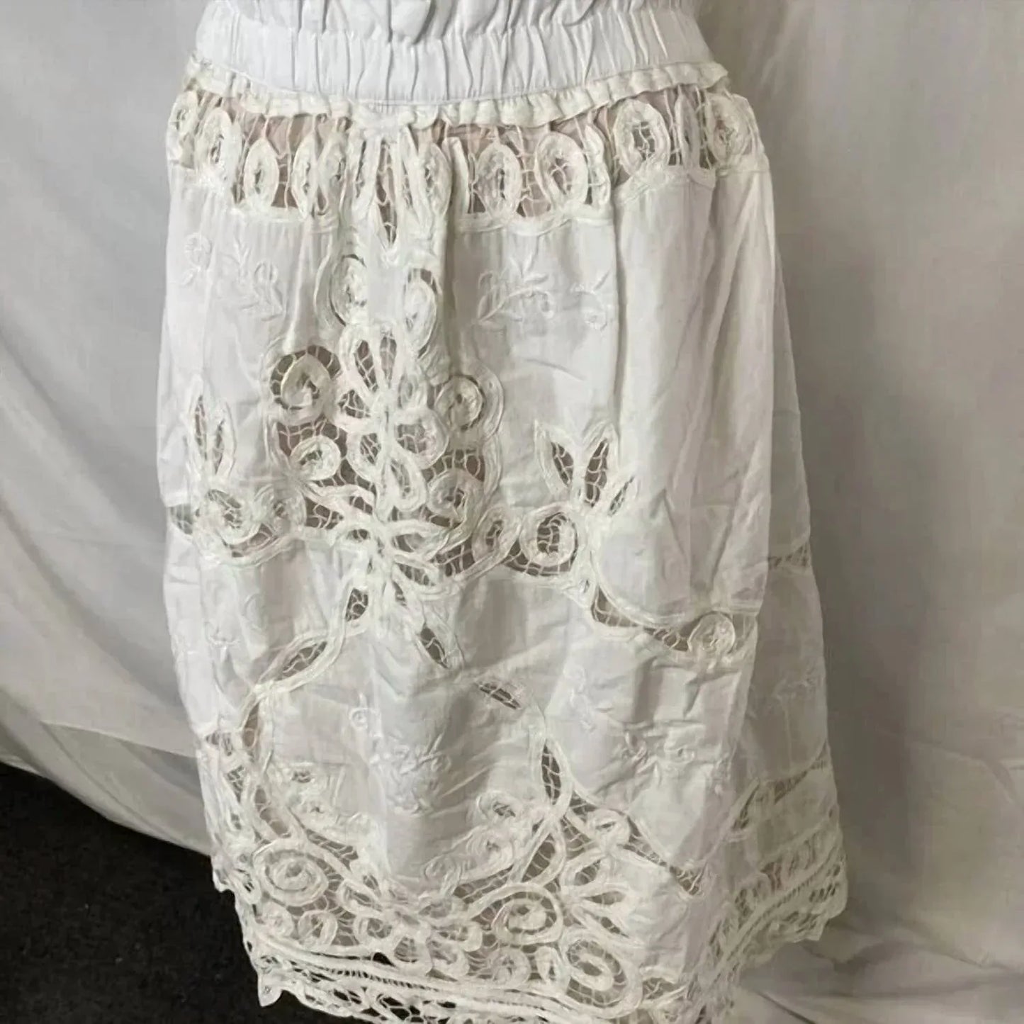 Maeve - Women's Lace Inset Romantic Skirt - Rack Hunt