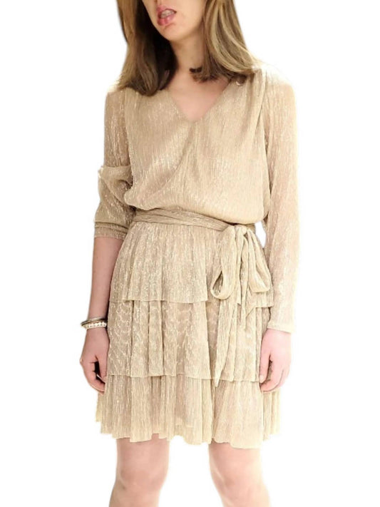 Ruffle Shimmer Mini Dress