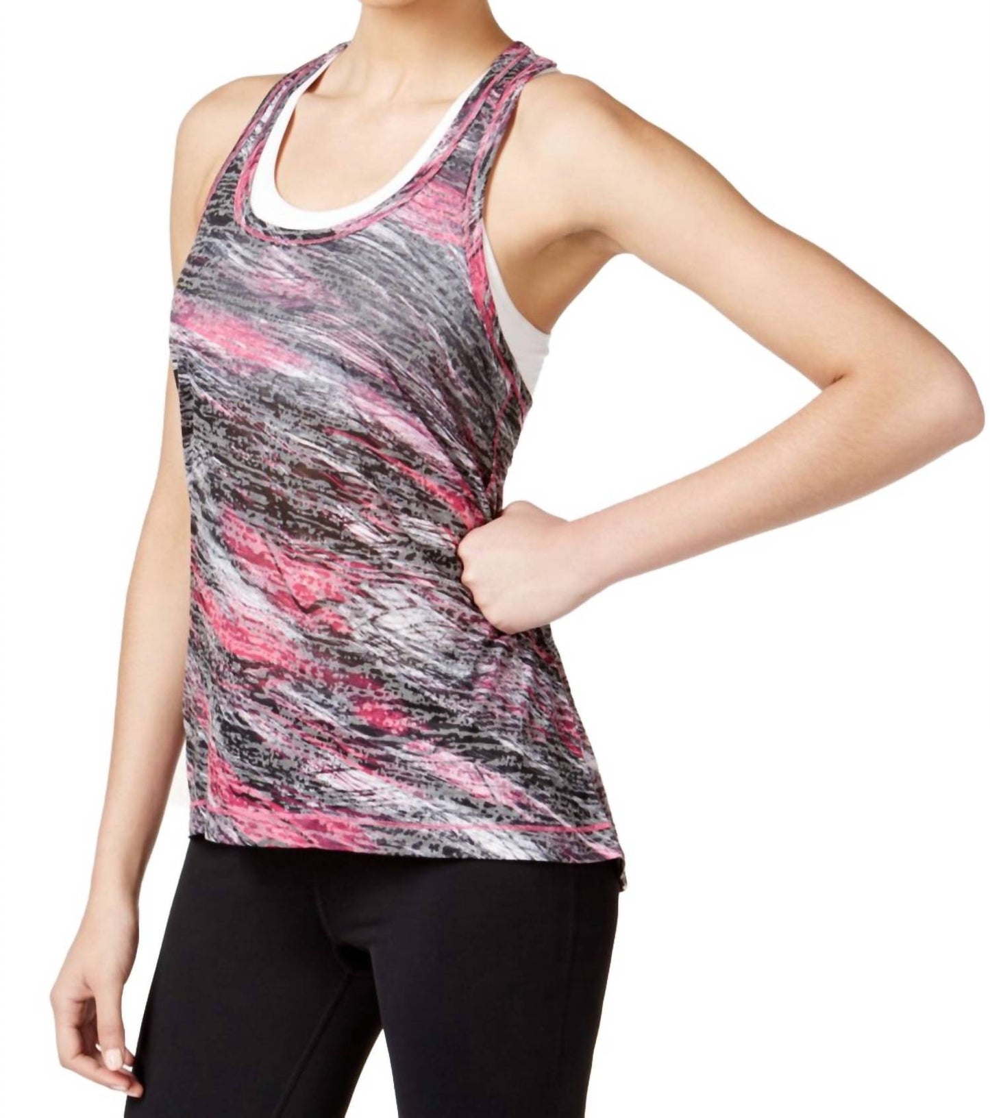 T Back Printed Burnout Tank Top