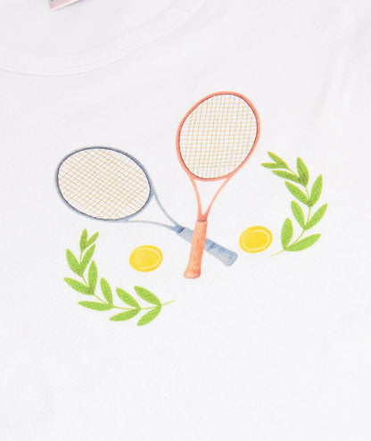 Girls Tennis Fan Rib Tee