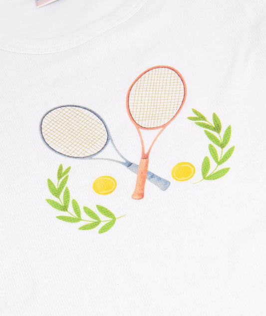 Girls Tennis Fan Rib Tee