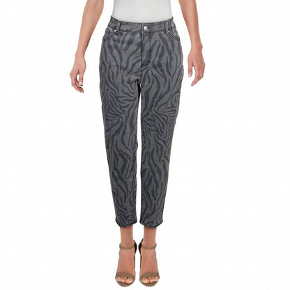 Animal Print Mid Rise Skinny Jeans