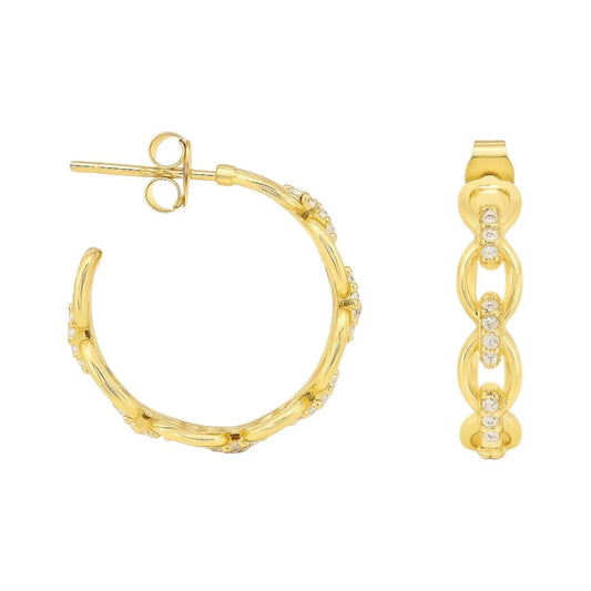Allyanna Gifts - Women's Moissanite Oval Link Post Hoop Earrings - Rack Hunt