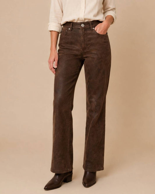 High Rise Coated Jeans