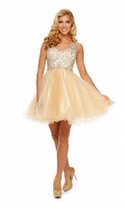A Line With Tulle Skirt Prom Dress