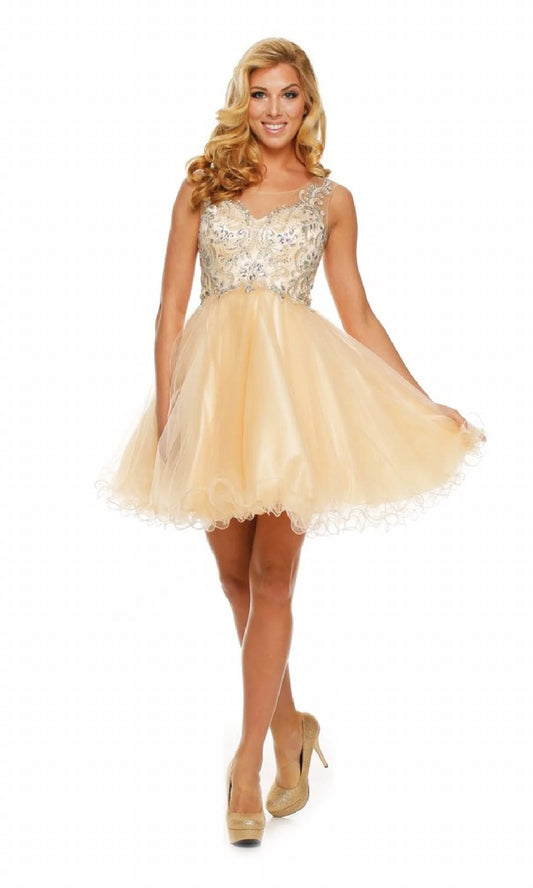 A Line With Tulle Skirt Prom Dress