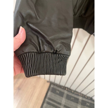 Women's Faux Leather Long Sleeve Jacket
