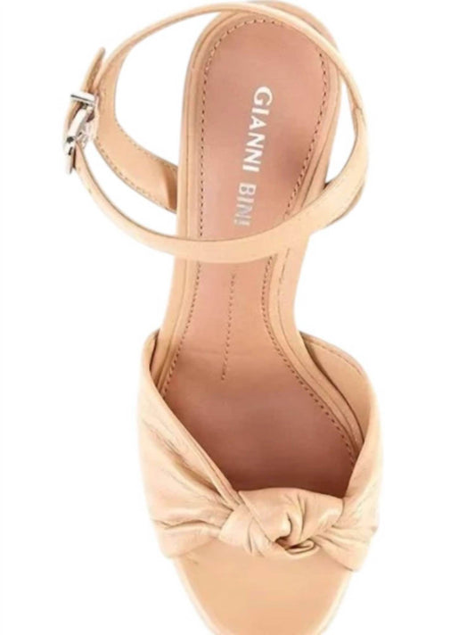 Gianni Bini - Women's Hartliye Leather Knot Ankle Strap Platform Sandals - Rack Hunt -