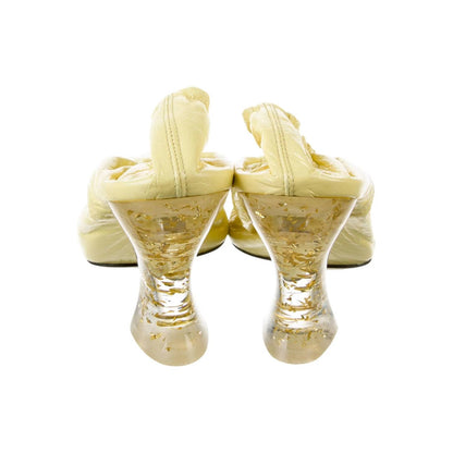 Women's Glitter Heel Leather Pumps