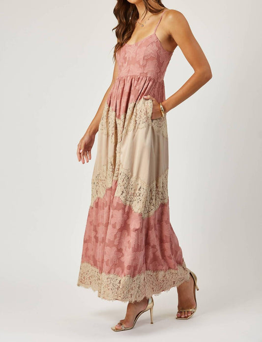 Charlotte Lace And Burnout Maxi Dress