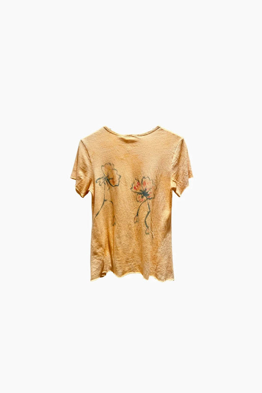 LOVE TANJANE Women's Organic Hemp Cotton Short Sleeve Tee Shirt in Malta Sun - view 2