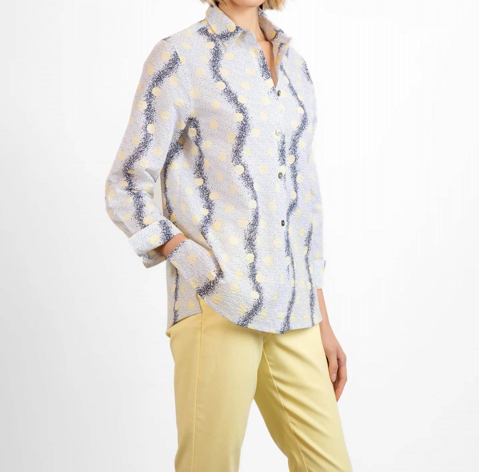BYLYSE - PRINTED SEERSUCKER DOT BLOUSE - Rack Hunt -