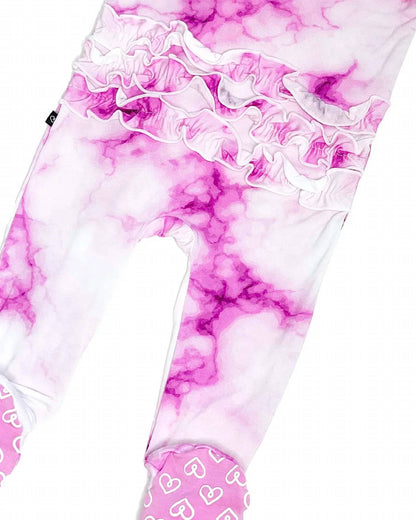 Girl's Madi Tie Dye Zippered Footies