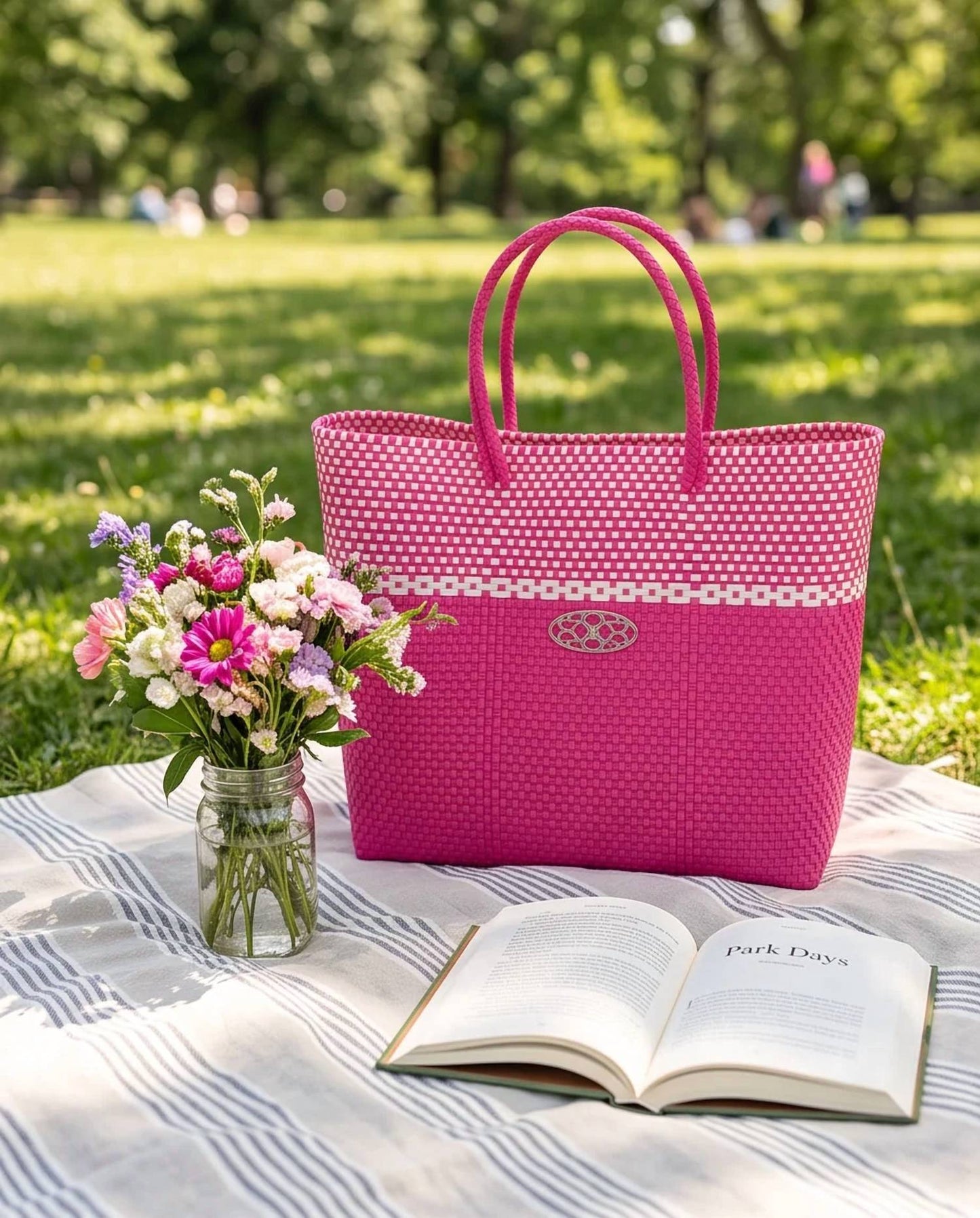Medium Striped Tote Bag