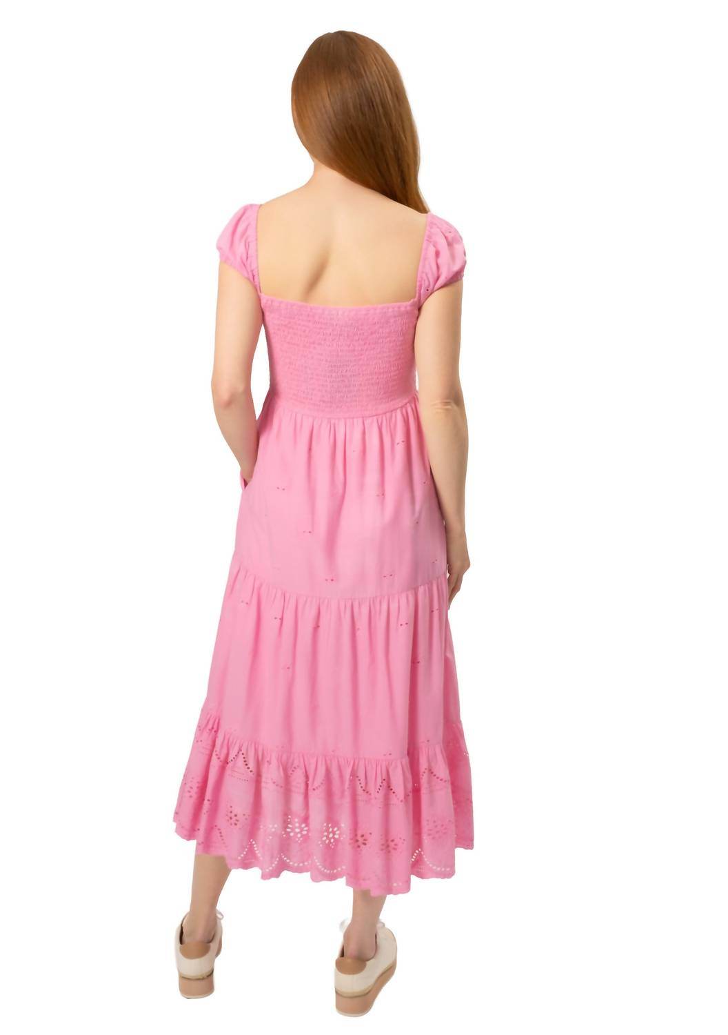 Area Stars - Short Square Neck Embroidered Midi Dress - Rack Hunt