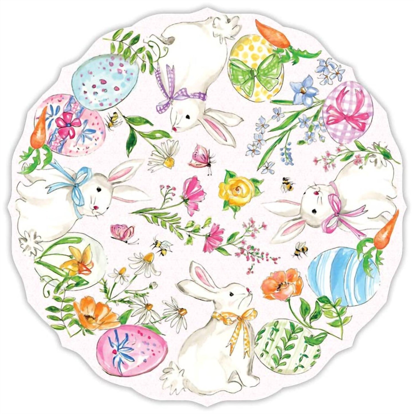 Spring Bunnies Die Cut Placemat Set