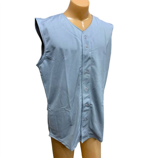 Button Down Baseball Sleeveless Jersey
