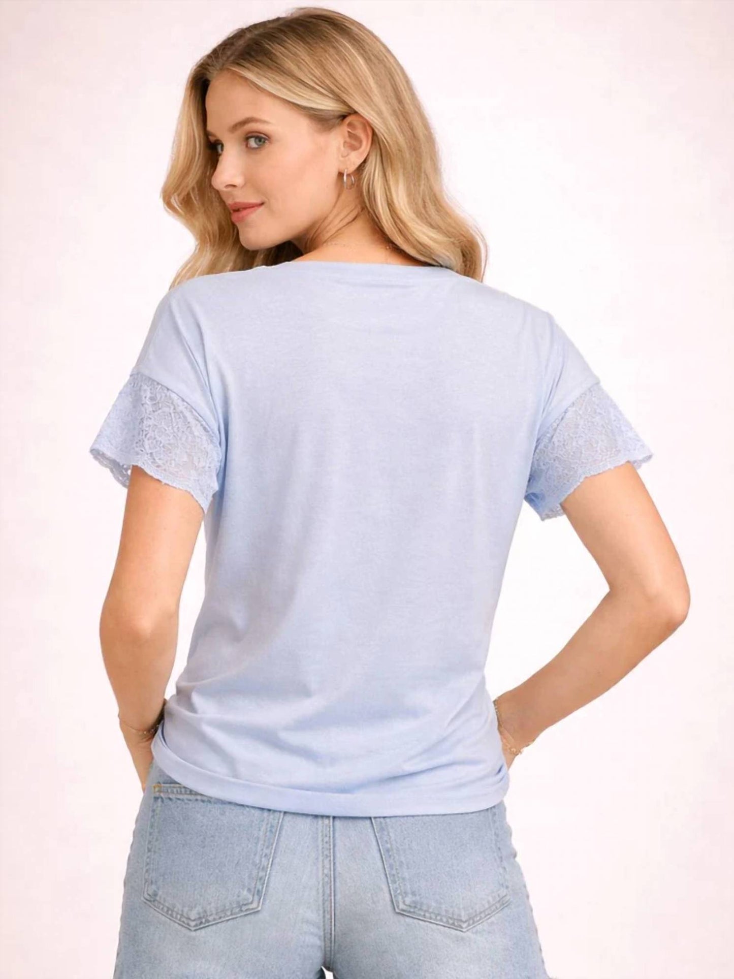 Patriotic Tee Lace Sleeves T-shirt